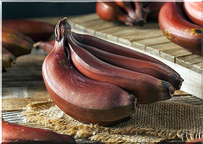 Ripe red bananas dessert