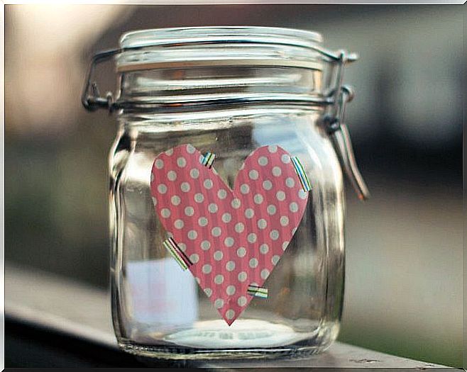 jar with heart