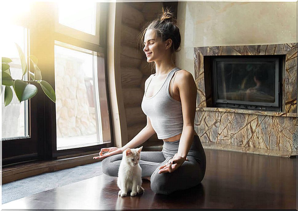 Yoga at home.