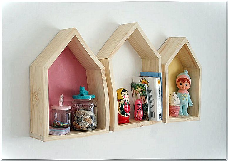 Organize toys on shelves and shelves