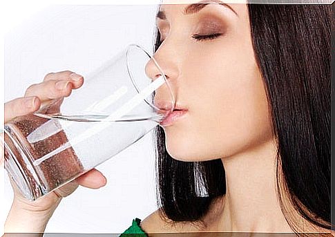 woman drinking water