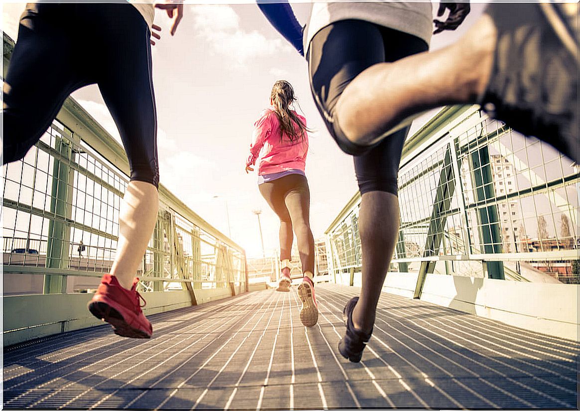 Runners wear appropriate footwear to avoid foot overpronation.