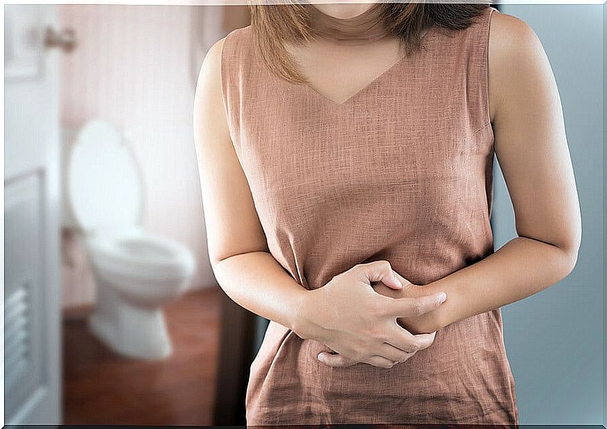 Woman with irritable bowel